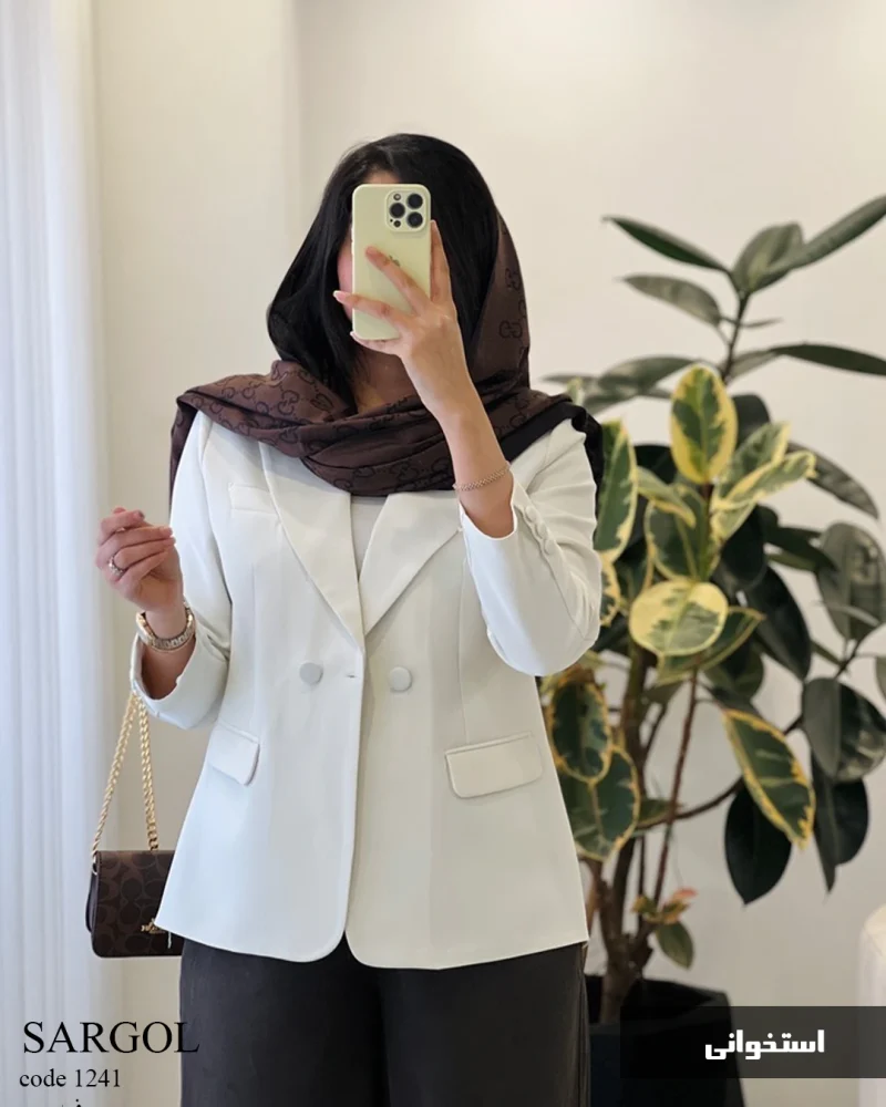 کت مدل سارگل جنس کرپ سان گرم بالا ترک کد 1241 - تصویر 2