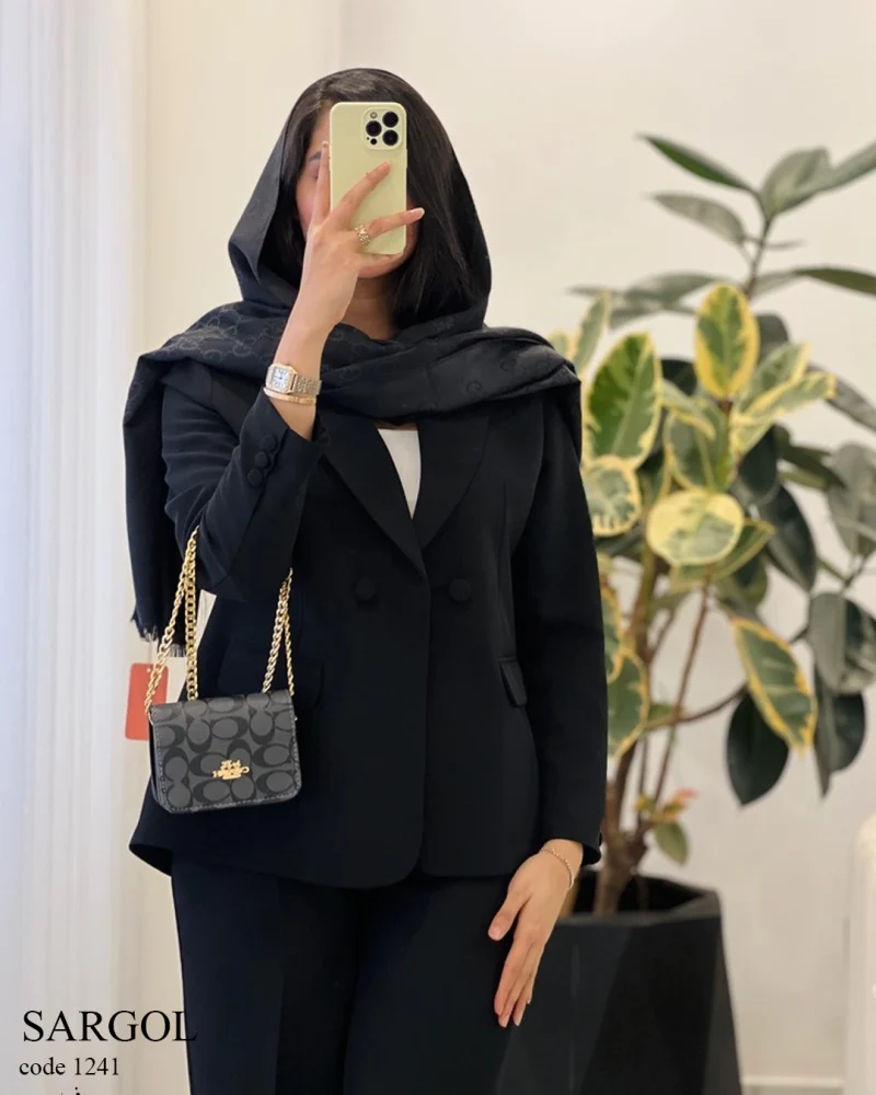 کت مدل سارگل جنس کرپ سان گرم بالا ترک کد 1241 - تصویر 11