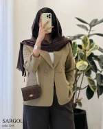 کت مدل سارگل جنس کرپ سان گرم بالا ترک کد 1241 - تصویر 5