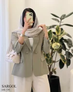 کت مدل سارگل جنس کرپ سان گرم بالا ترک کد 1241 - تصویر 3