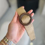 کمربند کنفی ۴ سانت سگک چوبی کد 1295