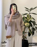 مدل نگین جنس لینن راه راه  کد 1261 - تصویر 2