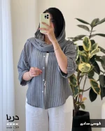 شومیز دریا جنس لینن لوک ترک کد 1269 - تصویر 10