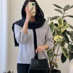 مدل نگین جنس لینن راه راه  کد 1261