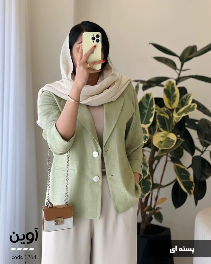 کت مدل آوین جنس لینن اسلپ ترک کد 1264 - تصویر 6