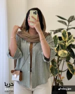 شومیز دریا جنس لینن لوک ترک کد 1269 - تصویر 2