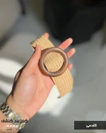 کمربند کنفی ۴ سانت سگک چوبی کد 1295 - تصویر 2