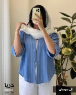 شومیز دریا جنس لینن لوک ترک کد 1269 - تصویر 3