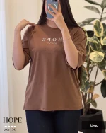 تیشرت طرح  HOPE پنبه باکسی کد 1345 - تصویر 7