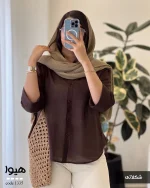 شومیز هیوا جنس پری شیشه ای ابریشم کد 1335 - تصویر 13