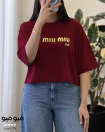 تیشرت کراپ باکسی MIU MIU کد 1376 - تصویر 2