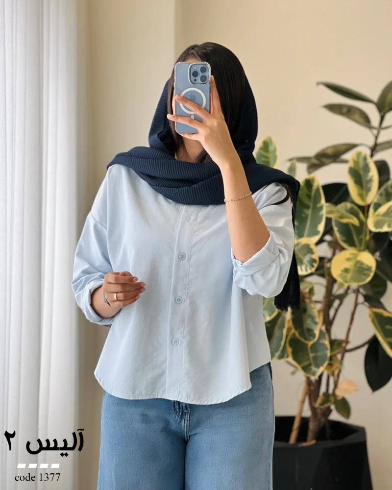 شومیز آلیس 2 جنس پری صابونی کد 1377 - تصویر 5