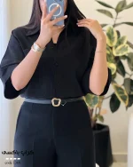 شومیز کراپ باکسی جنس پری مودال ترک کد 1368 - تصویر 6
