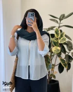 شومیز هیوا جنس پری شیشه ای ابریشم کد 1335 - تصویر 5