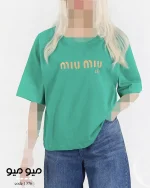 تیشرت کراپ باکسی MIU MIU کد 1376 - تصویر 2