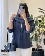شومیز روشنا جنس کرپ لایوسل ترک کد 1382