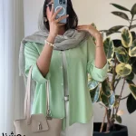شومیز روشنا جنس کرپ لایوسل ترک کد 1382