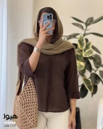 شومیز هیوا جنس پری شیشه ای ابریشم کد 1335 - تصویر 3