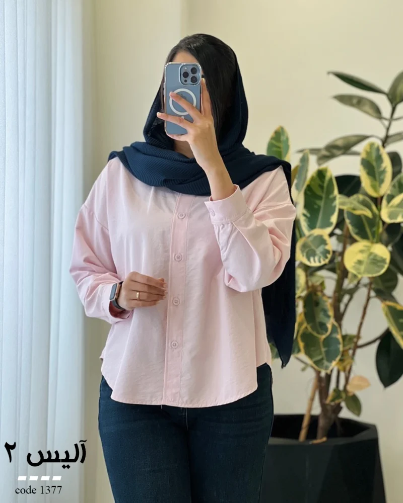 شومیز آلیس 2 جنس پری صابونی کد 1377 - تصویر 13