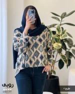 حراج شومیز مدل روبی جنس لینن کوک دوزی کد 1355 - تصویر 3