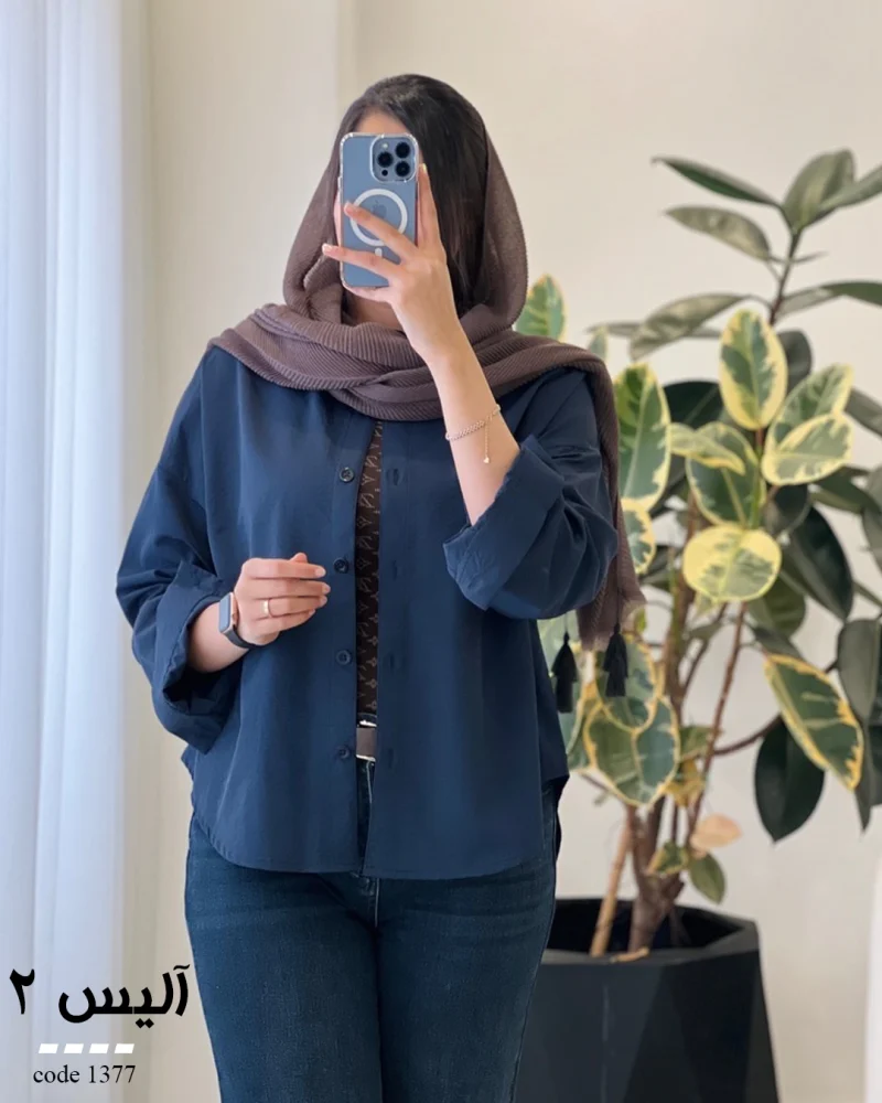 شومیز آلیس 2 جنس پری صابونی کد 1377 - تصویر 9
