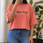 تیشرت کراپ باکسی MIU MIU کد 1376