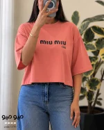 تیشرت کراپ باکسی MIU MIU کد 1376 - تصویر 2