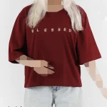 تیشرت کراپ باکسی BLESSED کد 1384