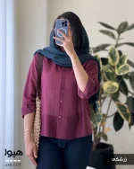 شومیز هیوا جنس پری شیشه ای ابریشم کد 1335 - تصویر 2