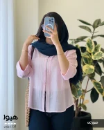 شومیز هیوا جنس پری شیشه ای ابریشم کد 1335 - تصویر 7
