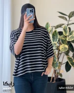 تیشرت لش باکسی راه راه مدل رایکا کد 1373 - تصویر 3