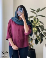 شومیز هیوا جنس پری شیشه ای ابریشم کد 1335 - تصویر 10