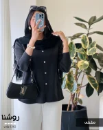 شومیز روشنا جنس کرپ لایوسل ترک کد 1382 - تصویر 13