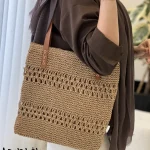 کیف مدل رافیا طرح 1 حصیر دست بافت کد 1312