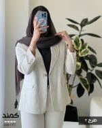 کت کمند جنس لینن نچرال ترک کد 1352 - تصویر 3
