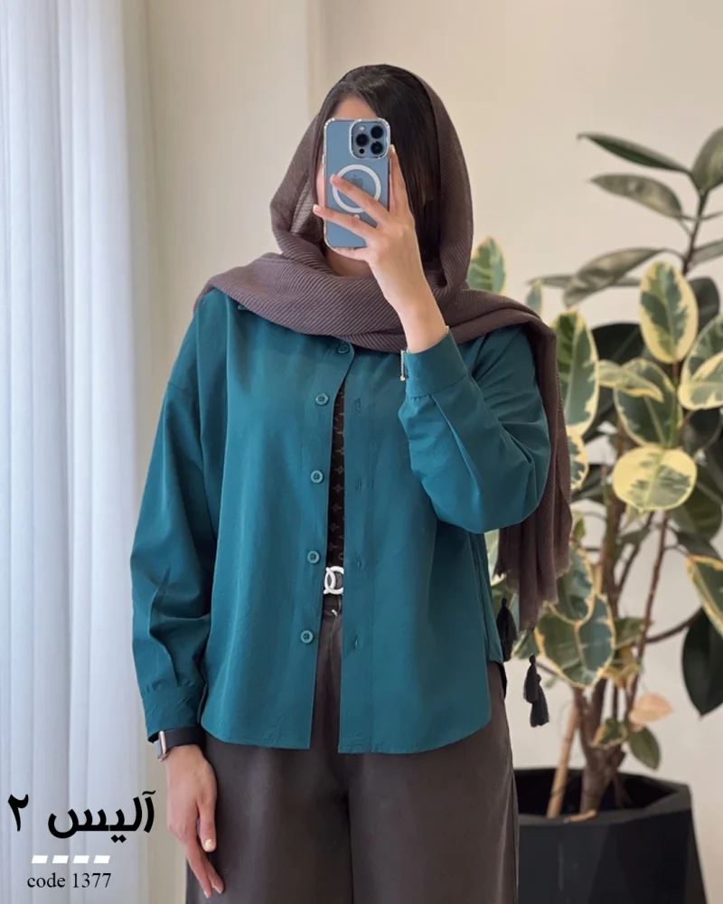 شومیز آلیس 2 جنس پری صابونی کد 1377 - تصویر 2