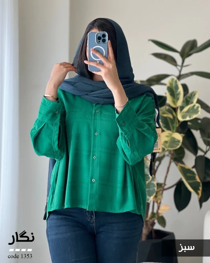 شومیز مدل نگار جنس کرپ پتینه کد 1353 - تصویر 2