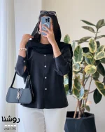 شومیز روشنا جنس کرپ لایوسل ترک کد 1382 - تصویر 12