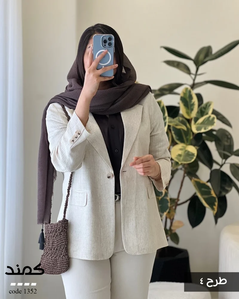 کت کمند جنس لینن نچرال ترک کد 1352 - تصویر 5