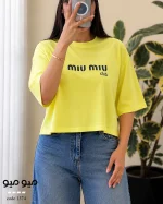 تیشرت کراپ باکسی MIU MIU کد 1376 - تصویر 3