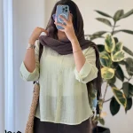 شومیز هیوا جنس پری شیشه ای ابریشم کد 1335