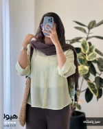 شومیز هیوا جنس پری شیشه ای ابریشم کد 1335 - تصویر 4