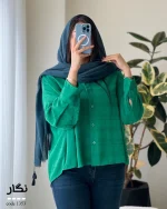 شومیز مدل نگار جنس کرپ پتینه کد 1353 - تصویر 6