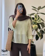 شومیز هیوا جنس پری شیشه ای ابریشم کد 1335 - تصویر 14