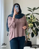 شومیز مدل نگار جنس کرپ پتینه کد 1353 - تصویر 3