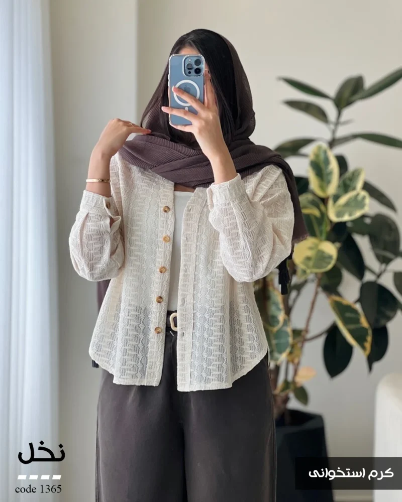 شومیز نخل جنس گیپور کد 1365 - تصویر 3