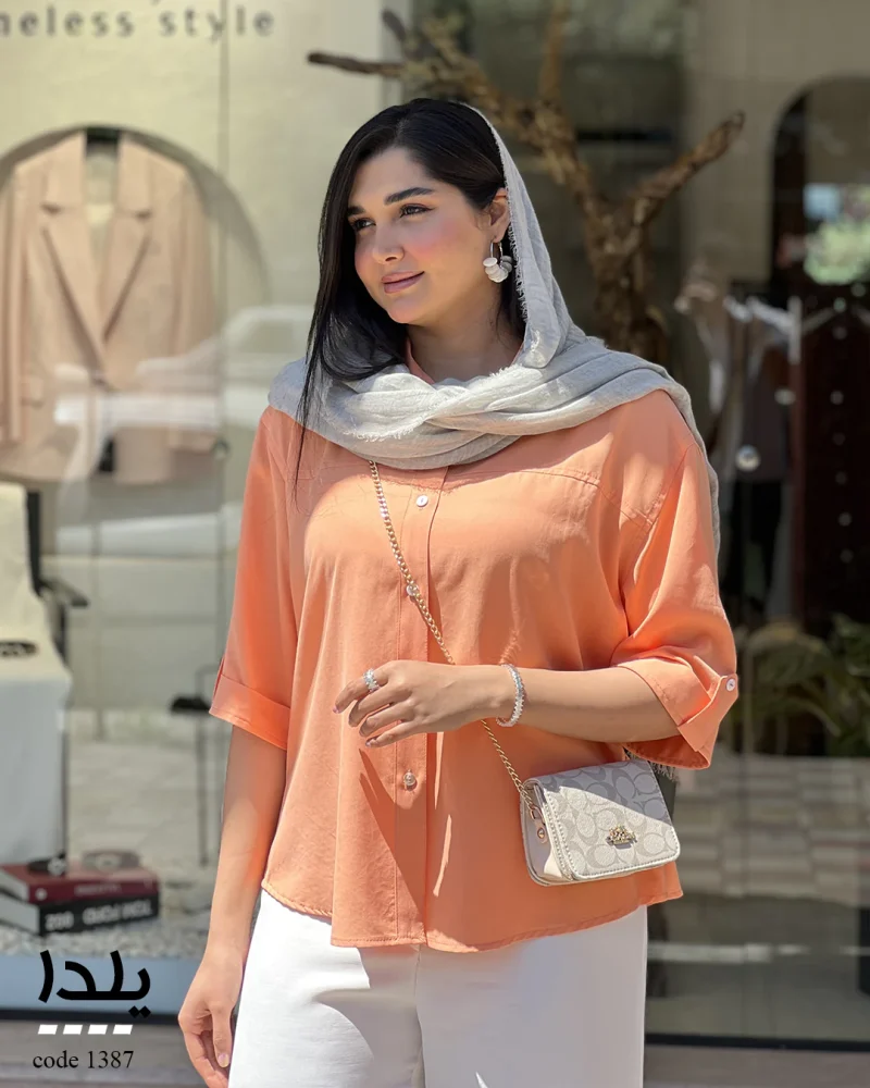 شومیز مدل یلدا جنس لایوسل سیلک ترک کد 1387 - تصویر 15