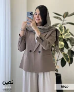 کت ثمین جنس کرپ اسکافیلد کد 1424 - تصویر 7