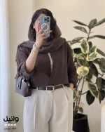 شومیز وانیل جنس پری شیشه ای نخ مودال کد 1409 - تصویر 10