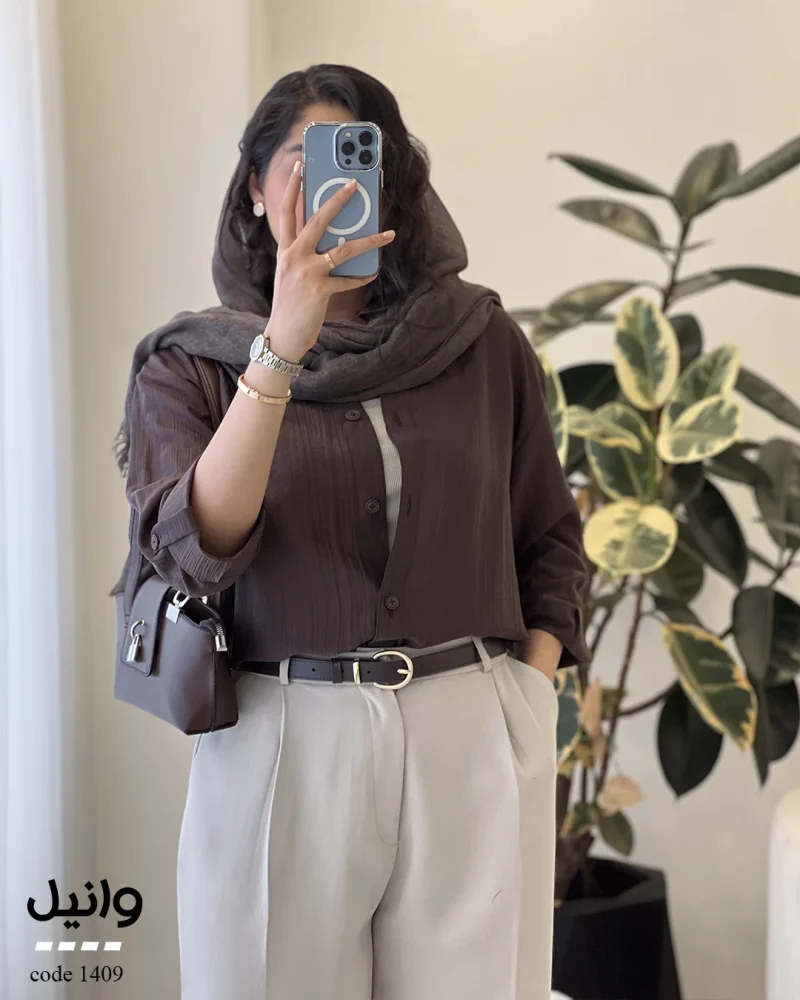 شومیز وانیل جنس پری شیشه ای نخ مودال کد 1409 - تصویر 10